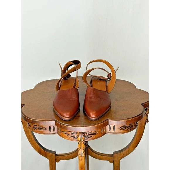 Patina ( Portland Leather) Brown Leather Slide/Sandal US Womens 9 #0137C - Picture 2 of 10